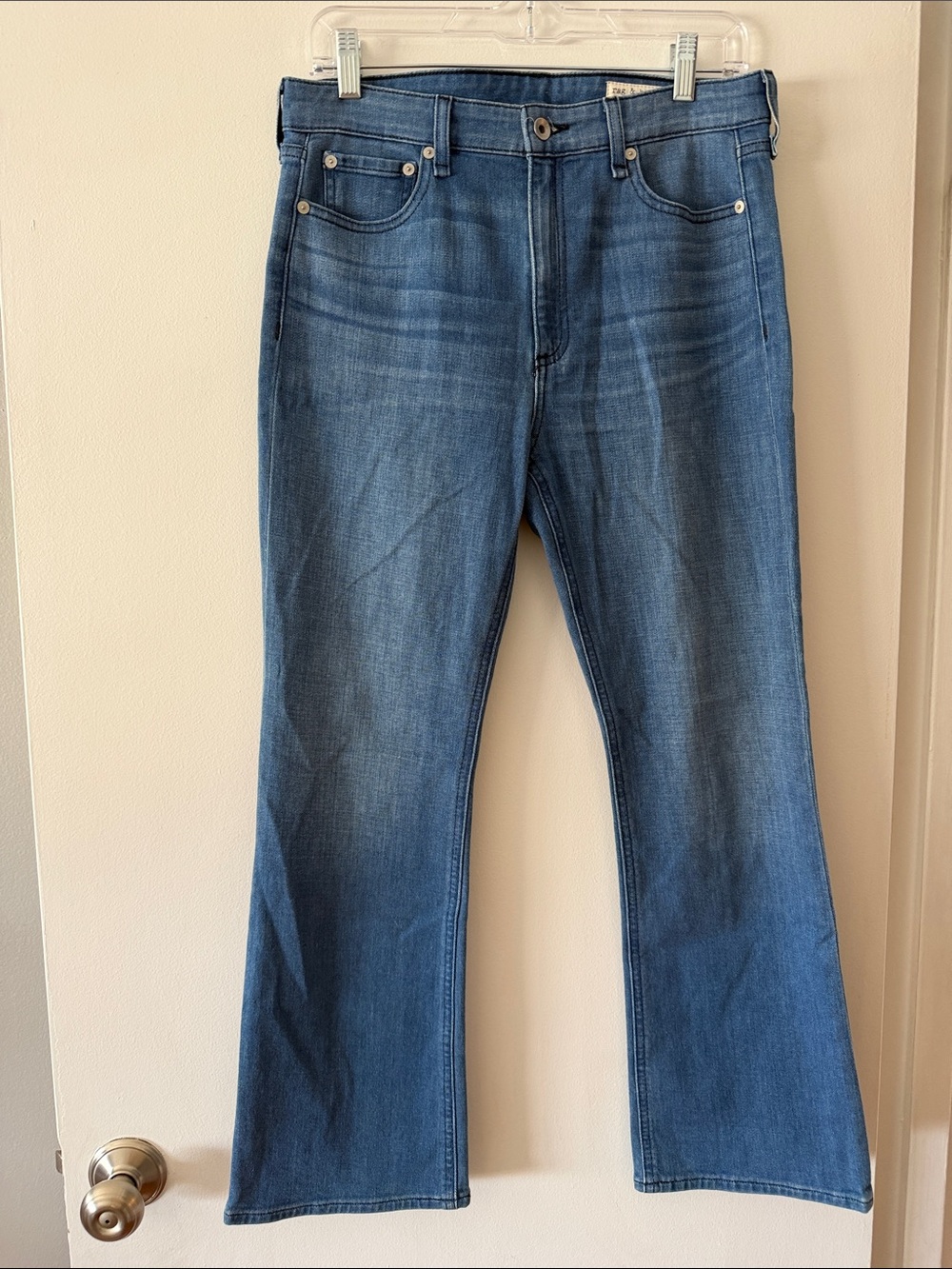 rag & bone Nina High-Rise Ankle Flare Jeans Poppy Wash Size 29 Blue Denim